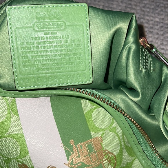 Heritage Green & White Coach bag - Picture 6 of 9